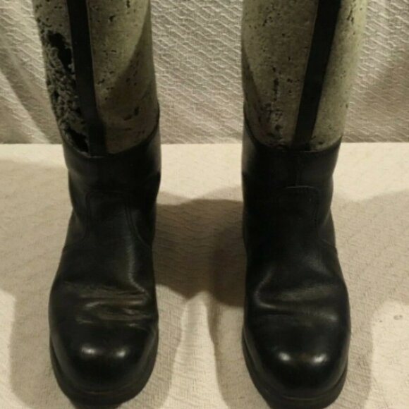 RARE EAST GERMAN FRONT WINTER BLACK FELT PANZER WEHRMACHT MARCHING sz10.5 BOOTS - Picture 1 of 12